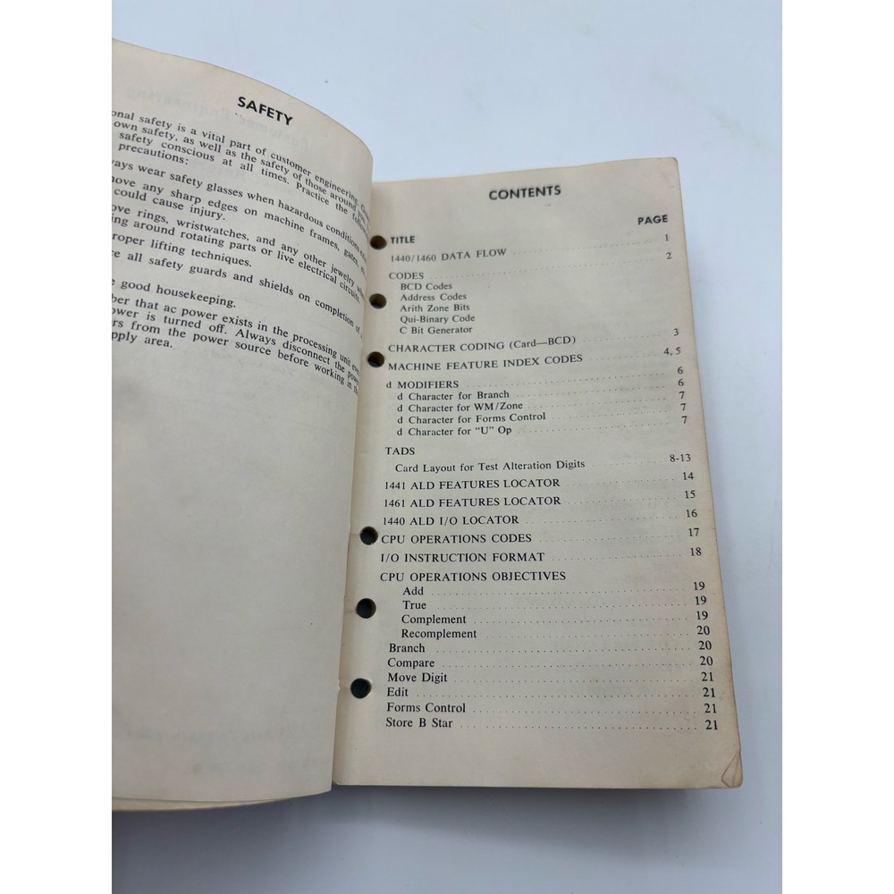 IBM Customer Engineering 1440/1460 Pocket Reference Manual Vintage 1964 - Picture 3 of 4